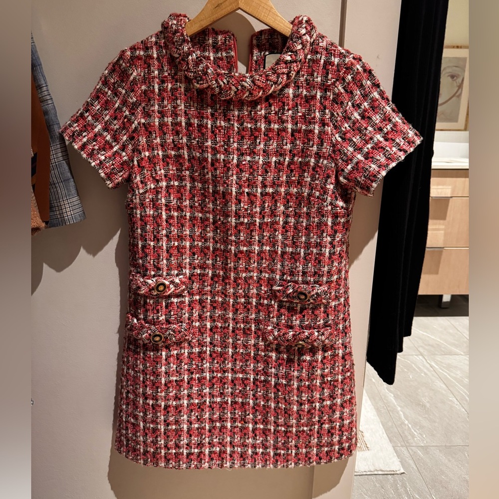 Tuckernuck Jackie Dress Pink and Black Tweed XXS